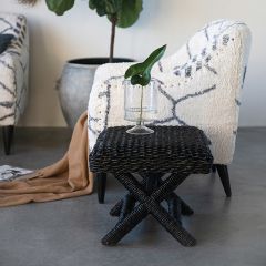 Modern Farmhouse Square Woven Stool