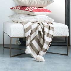 Modern Farmhouse Upholstered Ottoman