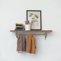 Modern Farmhouse Wall Shelf with Rod