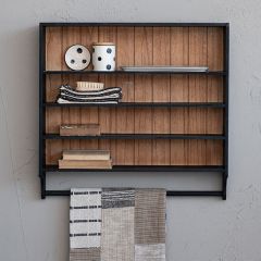 Modern Farmhouse Wall Shelf with Towel Rod