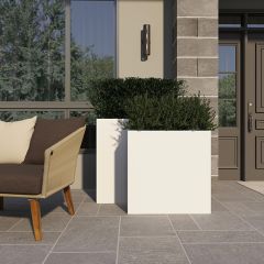 Modern Farmhouse White Metal Planters Set of 2