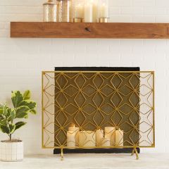 Modern Geometric Star Fireplace Screen