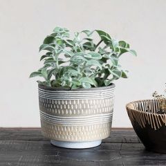 Modern Geometrics Stoneware Planter