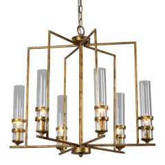 Modern Industrial 6 Light Chandelier