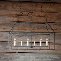 Modern Industrial 6 Light Linear Chandelier