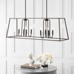 Modern Industrial 8 Light Linear Pendant