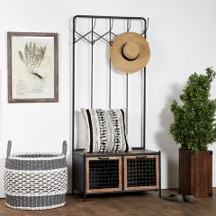 Modern Industrial Coat Rack Storage Bench