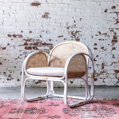 Modern Industrial Cushioned Armchair