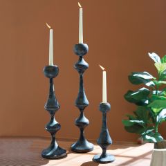 Modern Industrial Metal Candlestick Set of 3