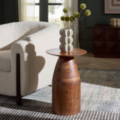 Modern Living Natural Wood Round Accent Table