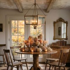 Modern Metal and Glass Chandelier