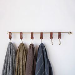 Modern Metal Rail With 6 Hanging Hooks