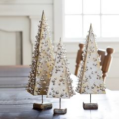Modern Pearl Detailed Pyramid Trees Set of 3