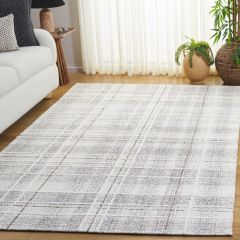 Modern Plaid Ivory/Brown Area Rug