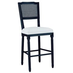 Modern Rattan Back Cushioned Bar Stool