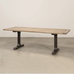 Modern Reclaimed Pine And Iron Dining Table