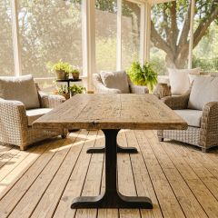 Modern Reclaimed Pine And Iron Dining Table