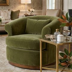 Modern Rolled Arm Swivel Chair