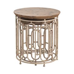 Modern Rustic Round Nesting Tables Set of 2