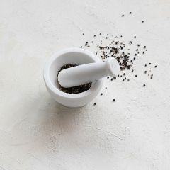 Modern White Marble Mortar and Pestle Set