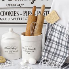 Moms Utensils Farmhouse Crock
