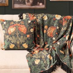 Moody Floral Fringed Throw Blanket