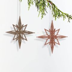 Moravian Star Glitter Ornament Set of 2