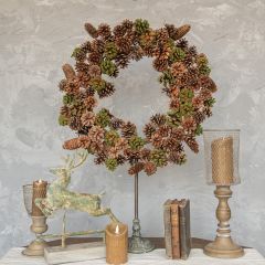 Mossy Pinecone Decorative Wreath