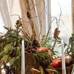 Mossy Pinecone Twig Decorative Spray