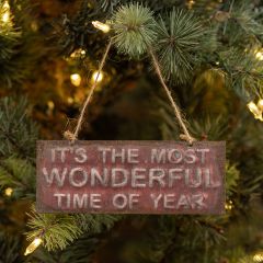 Most Wonderful Time Hanging Metal Ornament