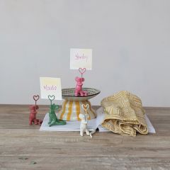 Mouse with Heart Place Card Holder Set of 4