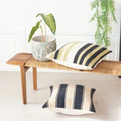 Multi Chenille Striped Throw Pillow