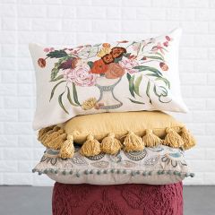 Multi Color Flowers In Vase Throw Pillow