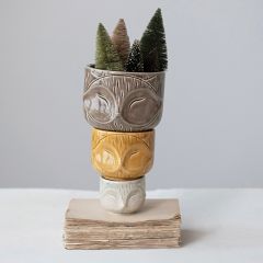 Multi Color Stoneware Fox Bowl Set of 3