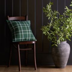 Multi Green Plaid Cotton Throw Pillow