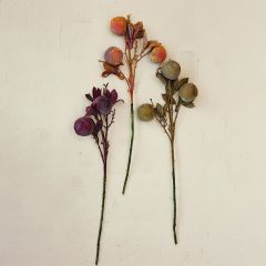 Multi Hue Faux Crab Apple Stem Set of 3
