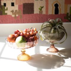 Multi Hue Glass Compote