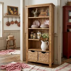 Multi Shelf Bookcase With Baskets