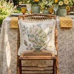 Multicolor Embroidered Florals Throw Pillow