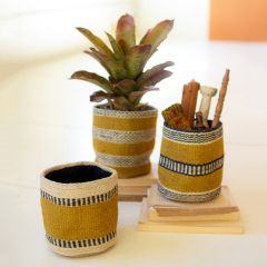 Mustard Jute Mini Planter Set of 3