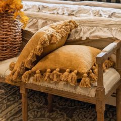 Mustard Tasseled Slub Pillow