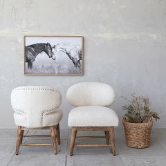 Natural Accents Boucle Upholstered Chair Set of 2