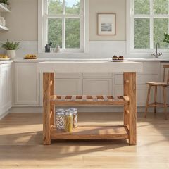 Natural Accents Marble Top Wood Console