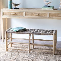 Natural Accents Woven Seat Bench