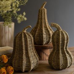 Natural Autumn Decorative Woven Vine Gourds Set of 3