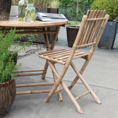 Natural Bamboo Slatted Folding Chair