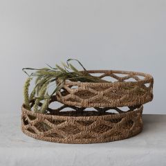 Natural Bankuan Woven Tray Set of 2