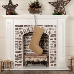 Natural Burlap Christmas Stocking