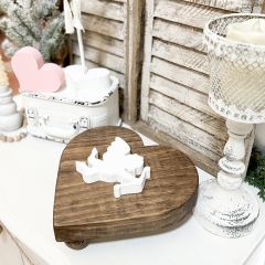 Natural Distressed Wood Heart Riser