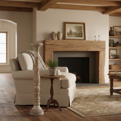 Natural Elegance Carved Wood Candlestick